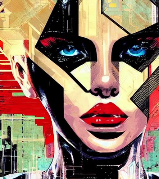 Prompt: portrait of an android, by DC comics and Sandra Chevrier