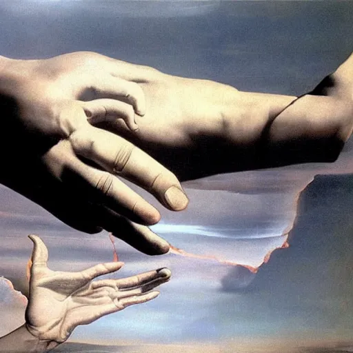 Image similar to the hand of god by dali