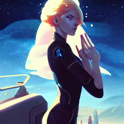 Prompt: beautiful painting fully automated luxury space communism, by charlie bowater, ross tran, artgerm, and makoto shinkai, detailed, inked, western comic book art