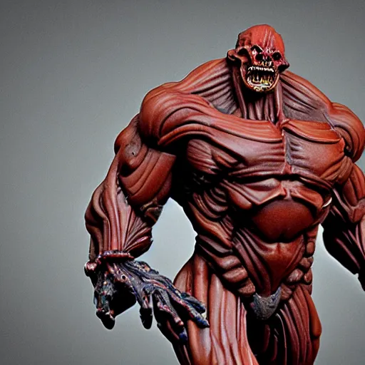 Prompt: Doom Mancubus anatomical figurine