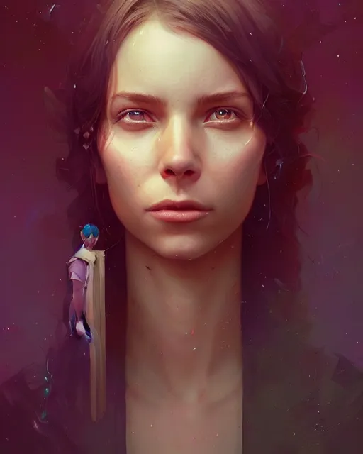 Image similar to highly detailed surreal vfx portrait of sophia gomez, stephen bliss, unreal engine, greg rutkowski, loish, rhads, beeple, makoto shinkai and lois van baarle, ilya kuvshinov, rossdraws, tom bagshaw, alphonse mucha, global illumination, detailed and intricate environment