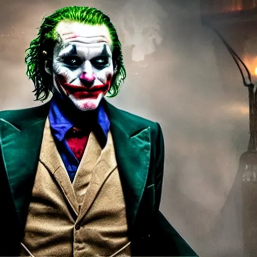 Image similar to stunning awe inspiring ( robin williams ) as the joker 8 k hdr movie still atmospheric lighting