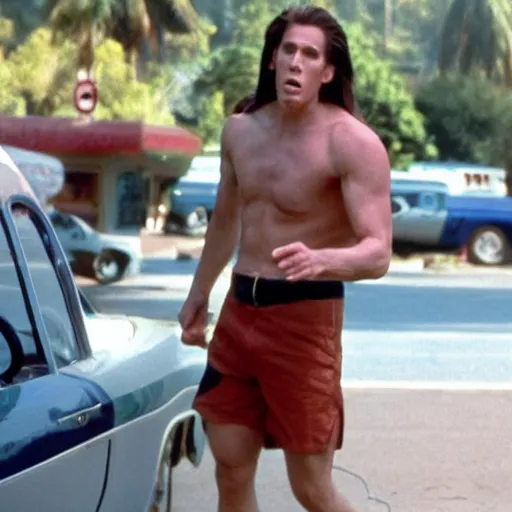 Image similar to Live Action Still of Jerma in Fast Times at Ridgemont High, real life, hyperrealistic, ultra realistic, realistic, highly detailed, epic, HD quality, 8k resolution, body and headshot, film still