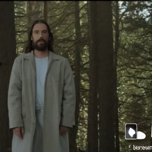 Image similar to screenshot of jesus christ in twin peaks