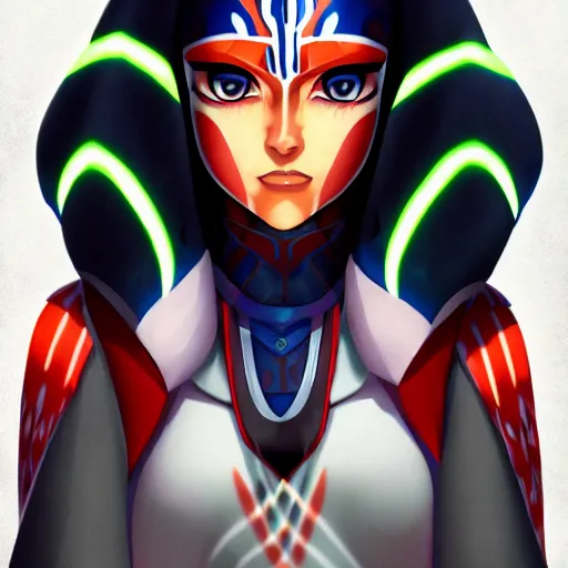 Image similar to portrait of ahsoka tano, anime fantasy illustration by tomoyuki yamasaki, kyoto studio, madhouse, ufotable, comixwave films, trending on artstation