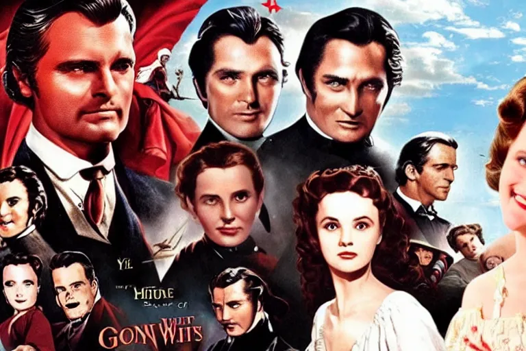 Prompt: “ a red letter media youtube thumbnail for a review of gone with the wind ”