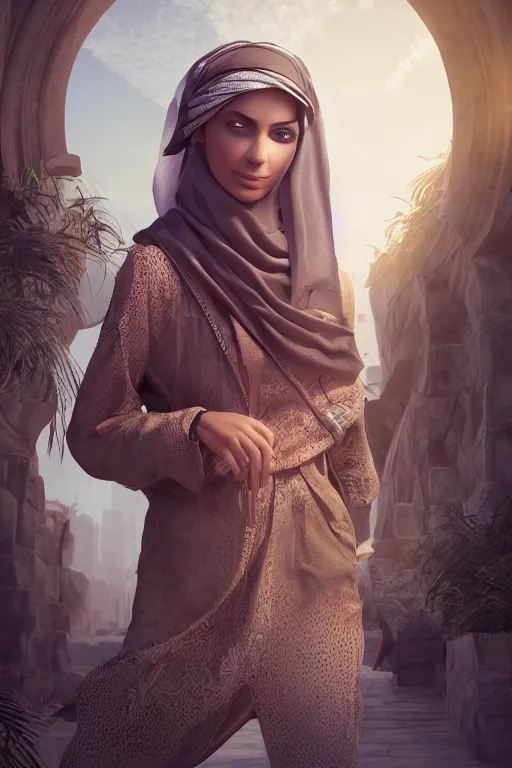 Prompt: arab wanita to go to dubai, ultra realistic, concept art, intricate details, highly detailed, photorealistic, octane render, 8 k