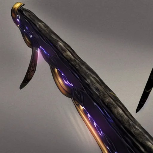 Image similar to a boomerang with magical gun barrels on both ends, science fantasy, concept art, realism,