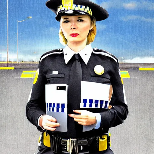 Image similar to digital art, traffic policewoman