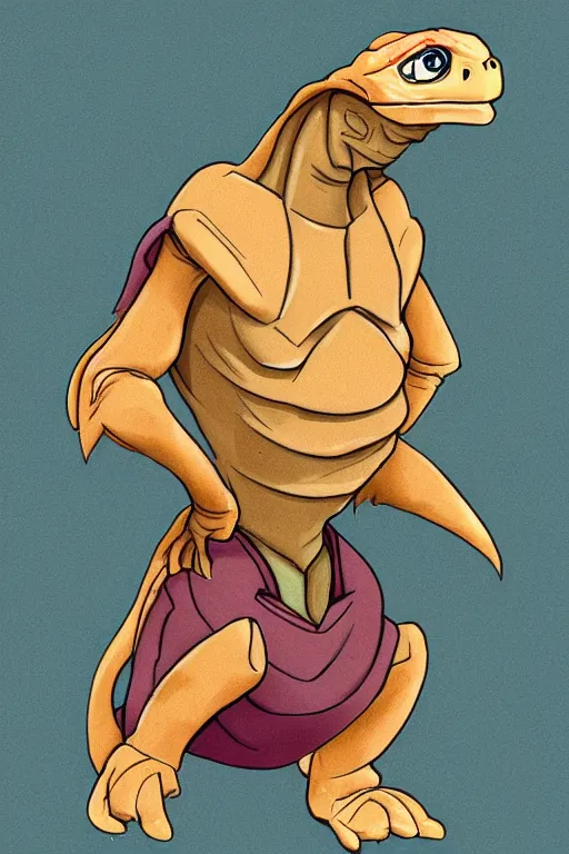 Prompt: humanoid tortoise in the style of Don bluth