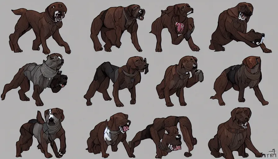 Image similar to TFTG art of a man turning into a dog in multiple steps, deviantart, transformation sequence, tf art, triptych