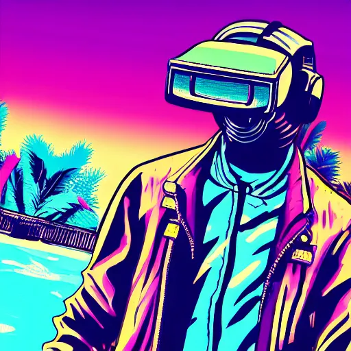 Prompt: a highly detailed image of hotline miami, 4 k, hyper realistic, dslr, landscape, high resolution