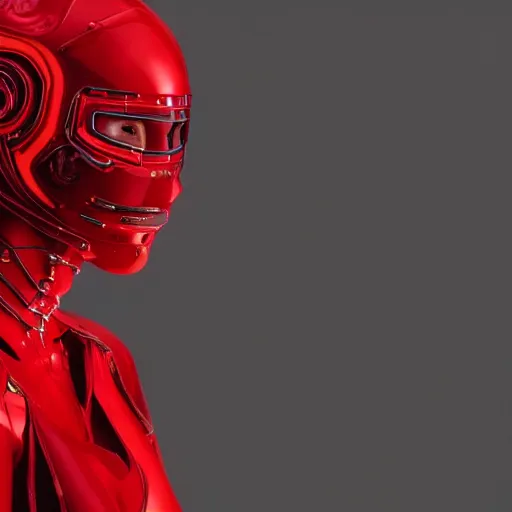 Image similar to love, diverse red cybersuits, from behind, connection rituals, wide wide angle, vivid, elaborate, highly detailed, beautiful lighting