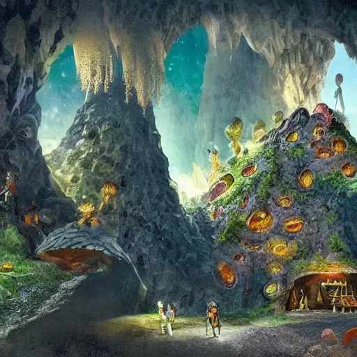 Image similar to a fantastical cave, full of treasure