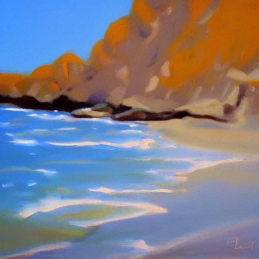 Prompt: beautiful painting of sargent texas beach by olaf krans