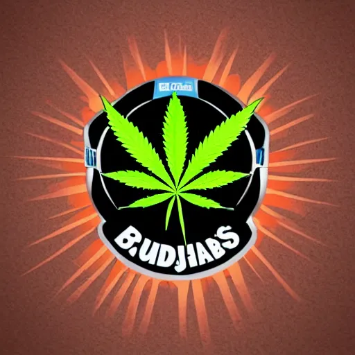 Image similar to logo for cannabis company with amazing powers, colorful mantric super hero, buddah