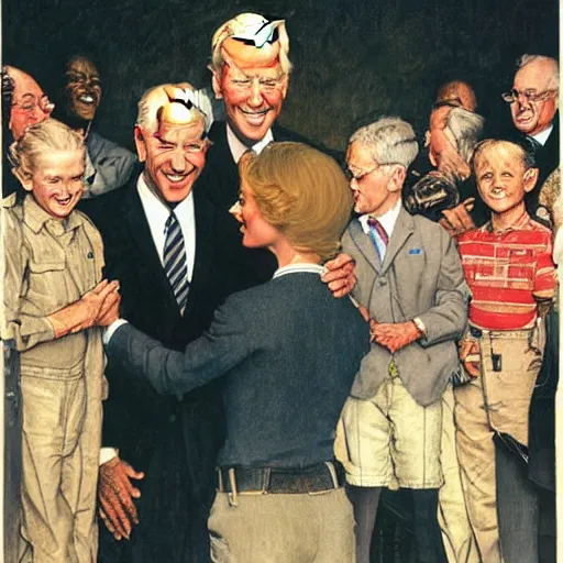 Prompt: joe biden by norman rockwell