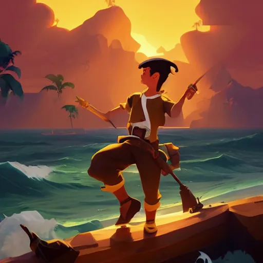 Image similar to painting treasure on sea of thieves game smooth median photoshop filter cutout vector, behance hd by jesper ejsing, by rhads, makoto shinkai and lois van baarle, ilya kuvshinov, rossdraws global illumination