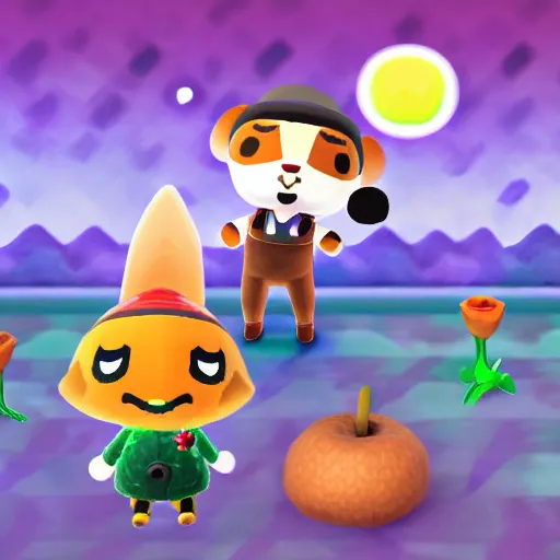 Prompt: animal crossing digital art trending on art station high quality