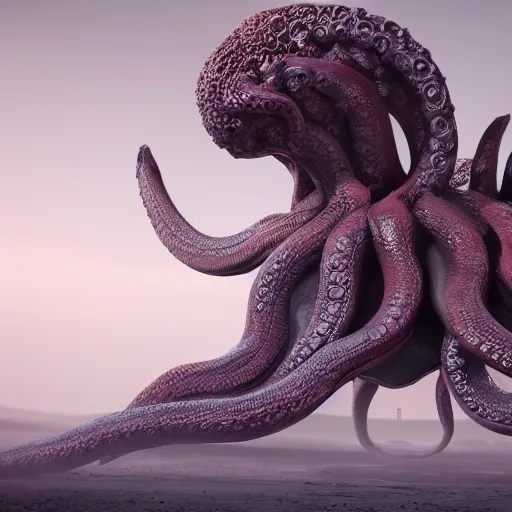 Prompt: giant medusa octopus chimera, octane render