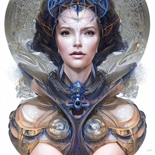 Prompt: timelord metatron, heroine, beautiful, detailed symmetrical close - up portrait, intricate complexity, in the style of artgerm and peter mohrbacher, cel - shaded