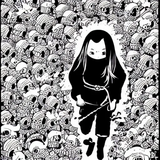 Prompt: the smallest ninja in the world by inio asano, detailed