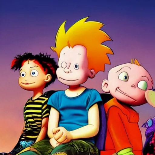 Prompt: the Rugrats, live action, movie poster, high detail, photo realistic, high detailed face, cinematic, studio lighting