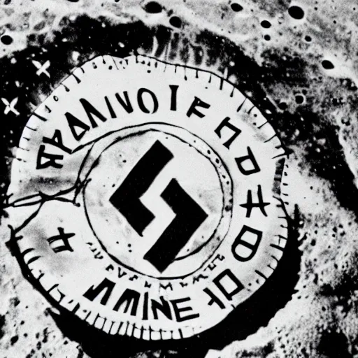 Image similar to nazis on the moon, black and white old photo