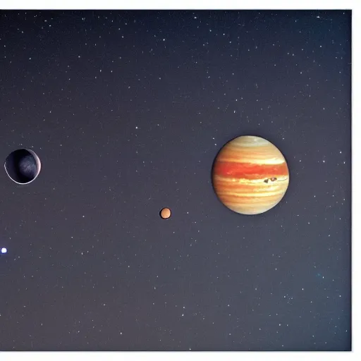 Prompt: parade of planets on the night sky