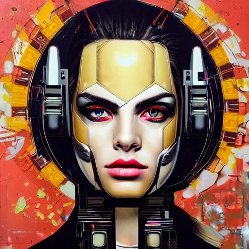 Image similar to portrait of a female android by Sandra Chevrier