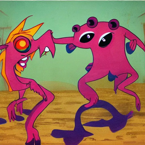 Prompt: monsters dancing