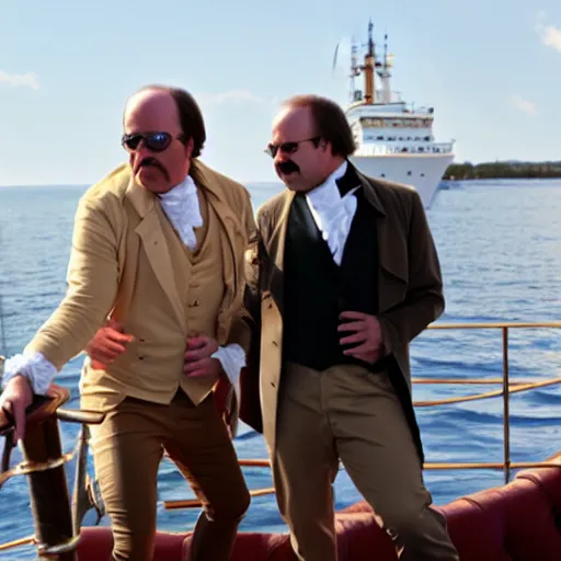 Prompt: hamilton and torrente on a ship