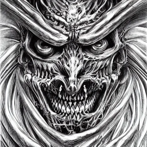 Image similar to a strange eerie magical scary creature in an eerie uncanny hell, transluscent neon, horror, concept art, detailed, intricate, award - winning, cinematic, by kentaro miura