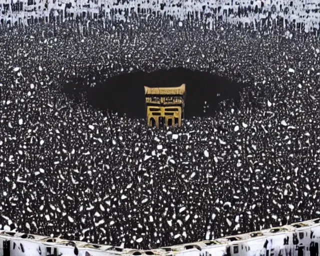 Prompt: alien invasion Kaaba