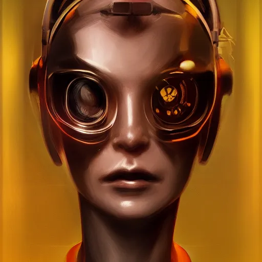 Image similar to concept art of portrait ofcyborg scientist by jama jurabaev, extremely detailed, trending on artstation, high quality, brush stroke