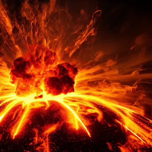Image similar to explosion with fire, 4 k