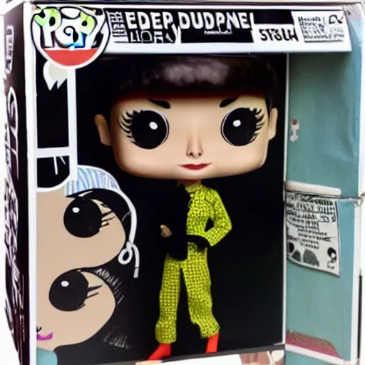 Prompt: audrey hepburn cos play drug dealer, stop motion vinyl action figure, plastic, toy, butcher billy style