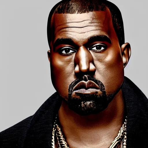 Prompt: photo of kanye west looking disgusted, disappointed, disproving, detailed face, staring in the camera, hd