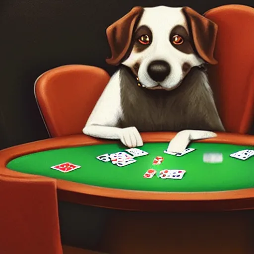 Image similar to a dog playing poker