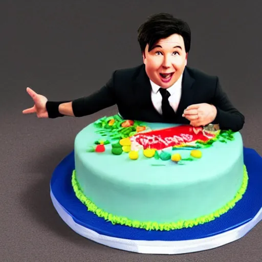 Prompt: Michael mcintyre but he is a sweet cake