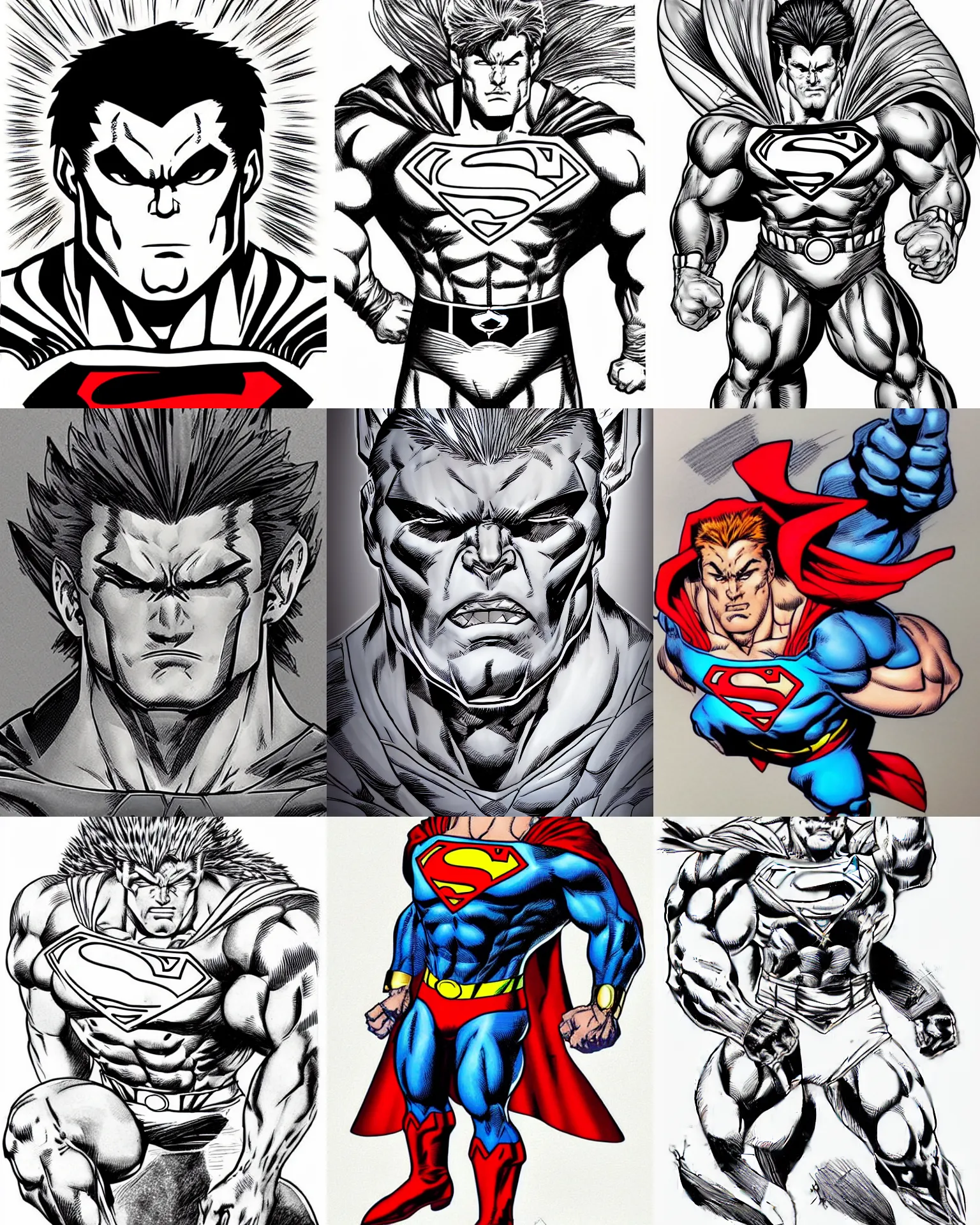 Prompt: muscular hedgehog!!! jim lee!!! face shot!! flat ink sketch by jim lee face close up headshot superman costume in the style of jim lee, x - men superhero comic book character by jim lee