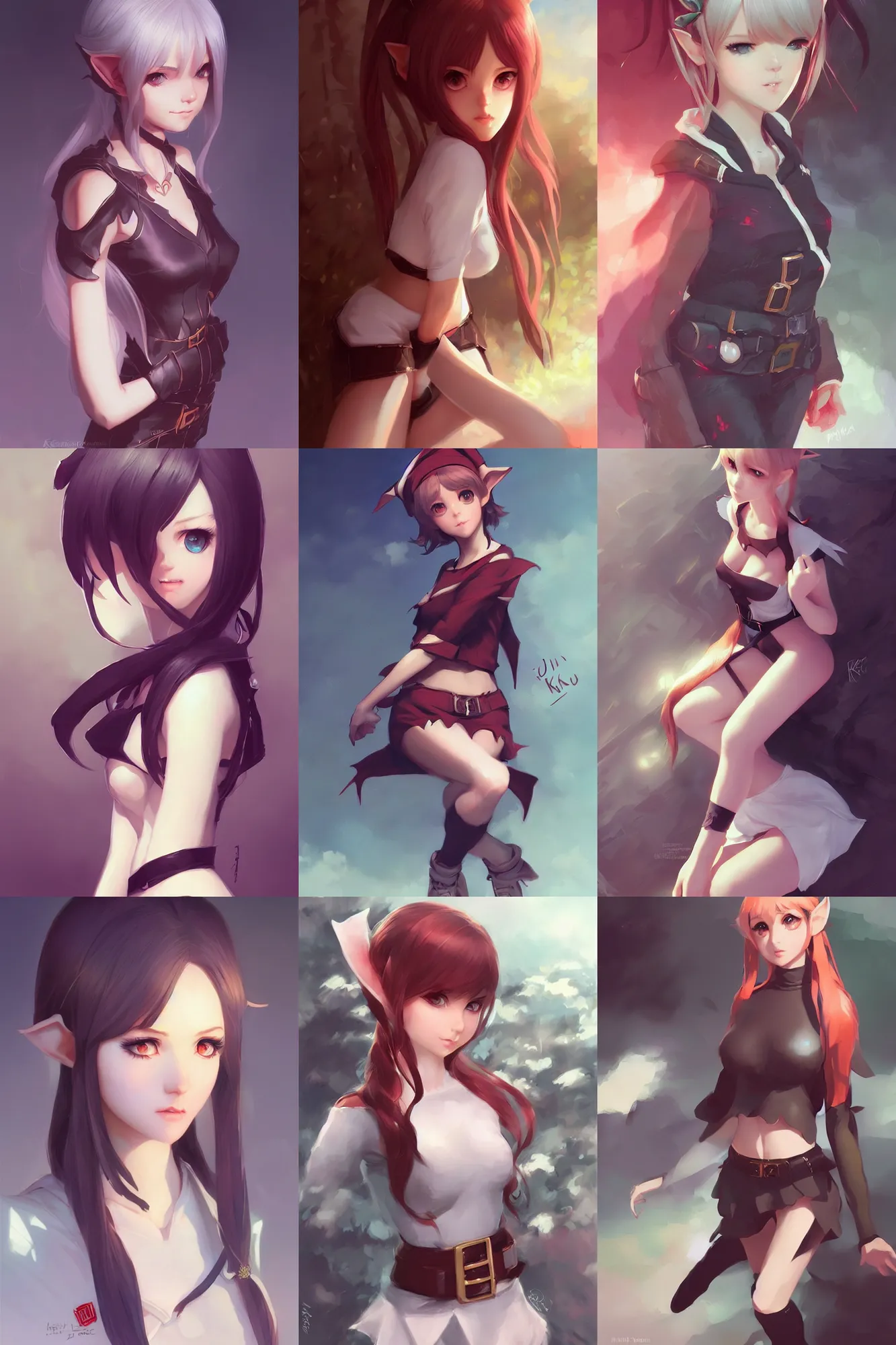 Image similar to cute elf girl by ilya kuvshinov, krenz cushart, artgerm