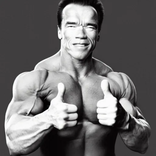 Image similar to arnold schwarzenegger doing a thumbs up pose, stock photo