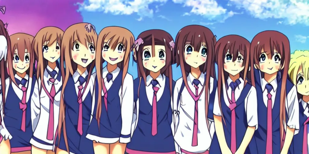 Image similar to ned's school survival guide as an harem anime