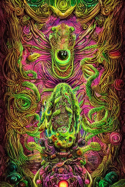 Prompt: creature sushi roots cactus elemental flush of force nature micro world fluo light deepdream a wild amazing steampunk baroque ancient alien creature, intricate detail, colorful digital painting