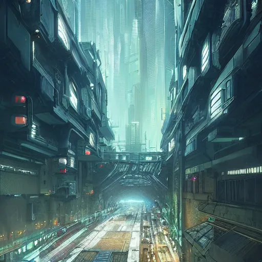 gigantic cyberpunk megastructure, sidewalk, size | Stable Diffusion ...