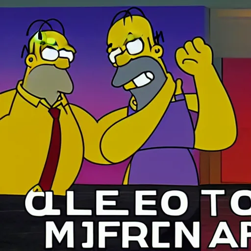 Image similar to Homer Simpson is Thanos movie. Cinematic, 4K