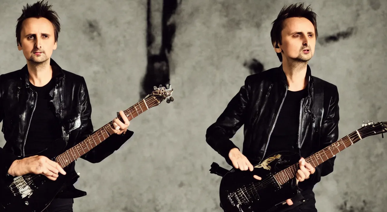 Image similar to matt bellamy playing guitar, 2 0 1 5 live music video, official music video