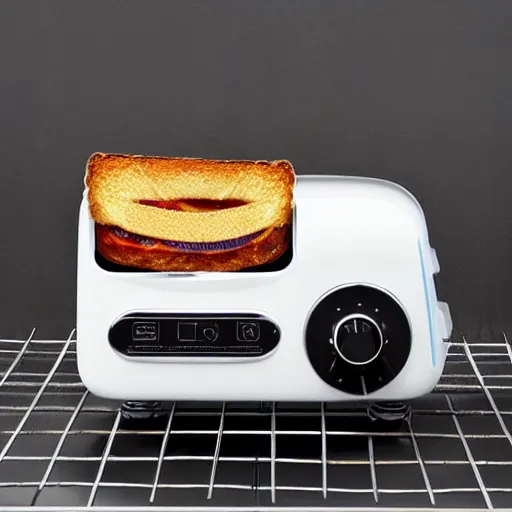 Prompt: pigeon toaster hybrid robot