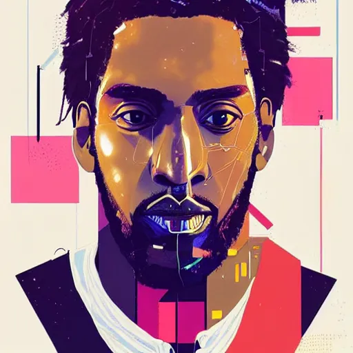 Image similar to a dreamy portrait of kawhi leonard by conrad roset, cybernetically enhanced, hyperdetailed, cyberpunk, cool, trending on artstation